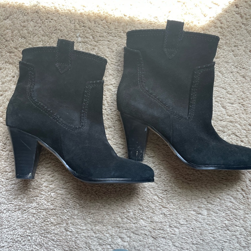 Karl Lagerfeld Paris Black Suede Booties